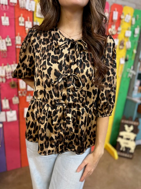 CC LEOPARD BOW TOP