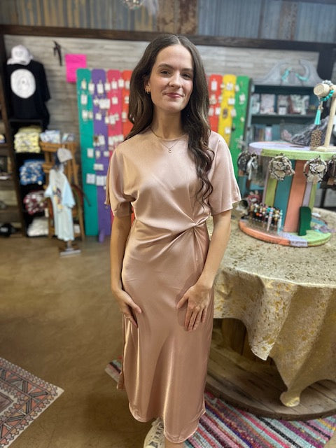 CC CHAMPANGE SILK DRESS