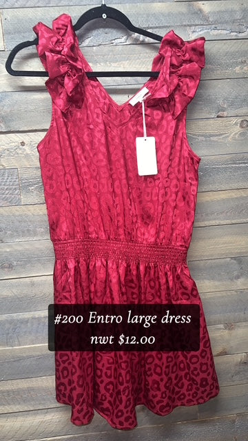 #200 LARGE NWT RED LEOPARD DRESS