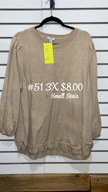 #51 3X Tan Sweater
