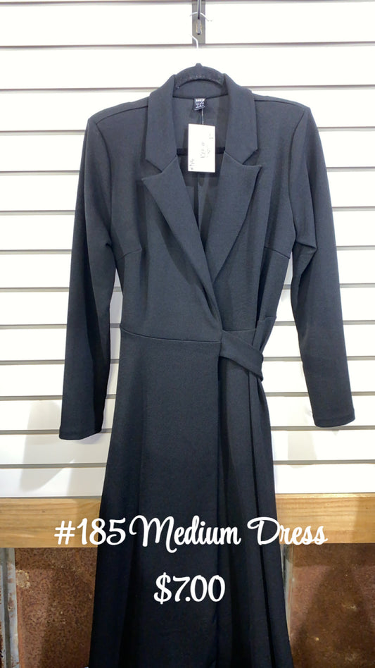 #185 Medium Black Wrap Dress