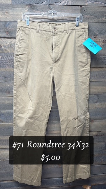 #71 Roudtree 34x32 tan jeans