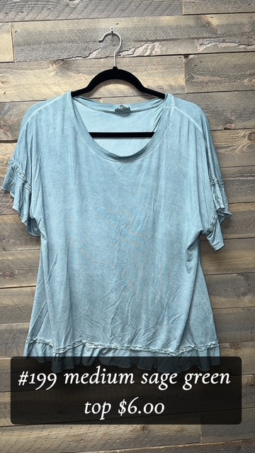 #199 Medium Sage Green Dress Top