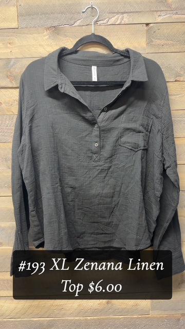 #193 Xlarge Zenana Linen top