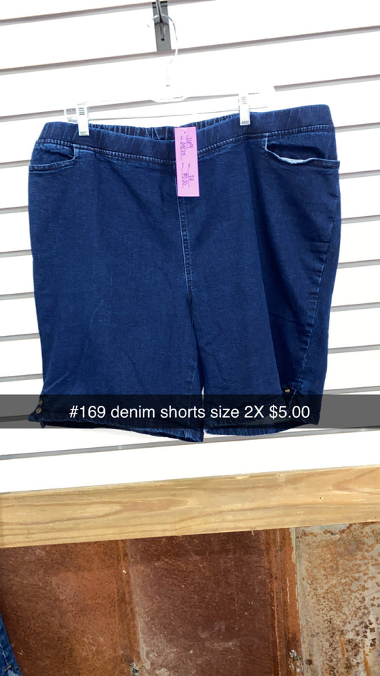 #169 Denim Shorts 2X