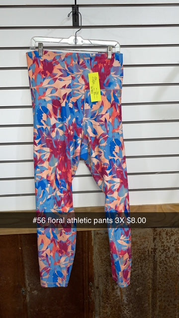 #56 Floral Athletic Pants Old Navy 3X