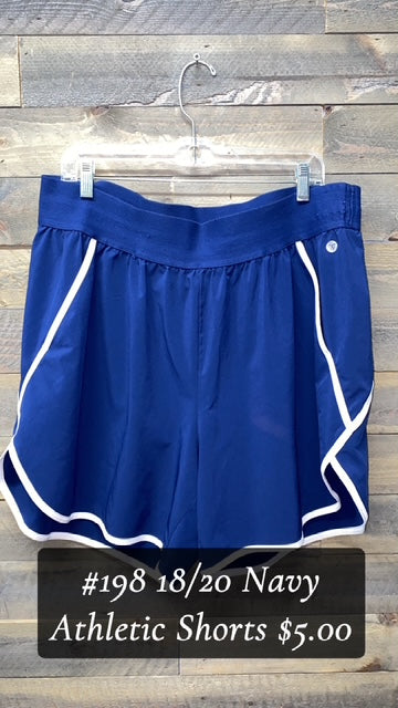 #198 18/20 NAVY ATHLETIC SHORTS