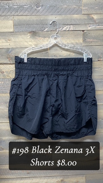 #198 3X BLACK ZENANA SHORTS