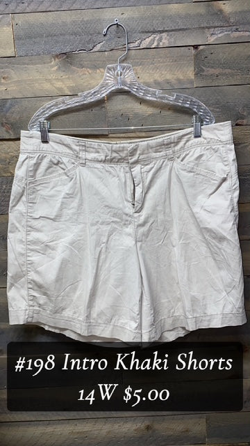 #198 INTRO KHAKI SHORTS 14W