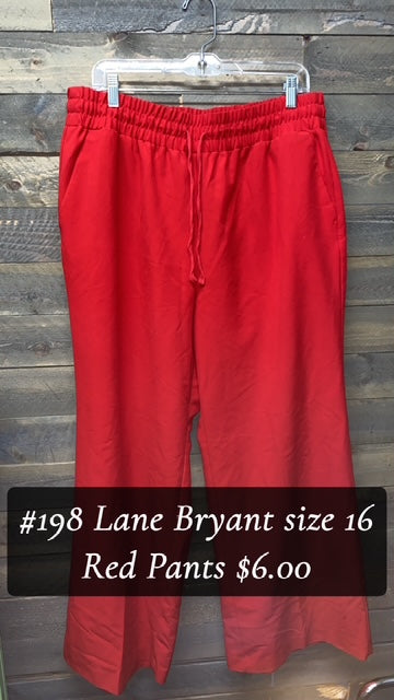 #198 LANE BRYANT SIZE 16 RED LINEN PANTS
