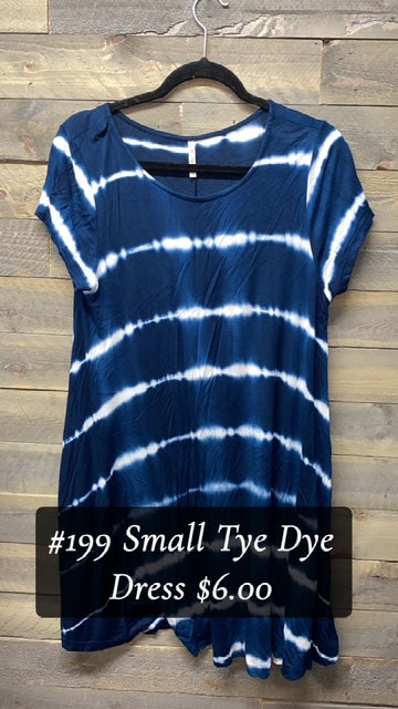 #199 SMALL TYE DTYE NAVY DRESS