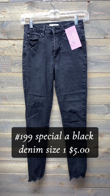 #199 SPECIAL A BLACK DENIM SIZE 1