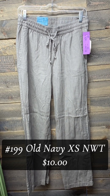 #199 OLD NAVY XS LINEN NWT PANTS