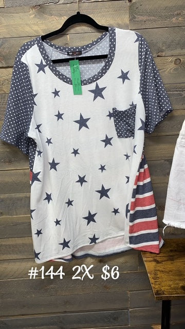 #144 2X PATRIOTIC TOP
