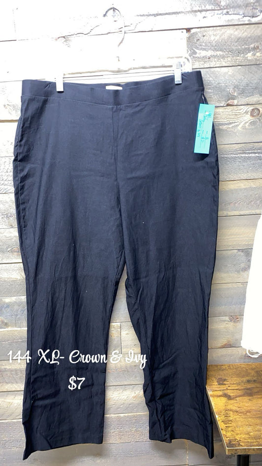 #144 XL CROWN & IVY BLACK PANTS