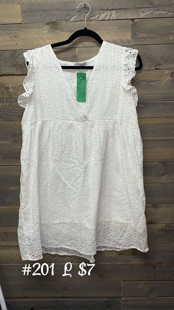 #201 LARGE WHITE EYELET DRESS