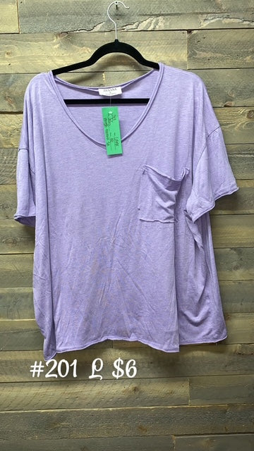#201 LARGE PURPLE OVERSIZED TEE