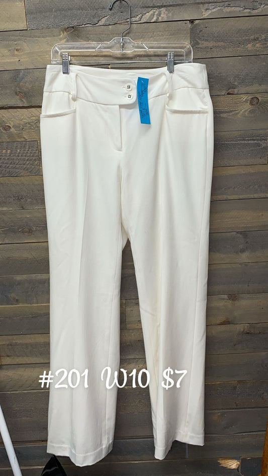 #201 WHITE DRESS PANTS SIZE W10