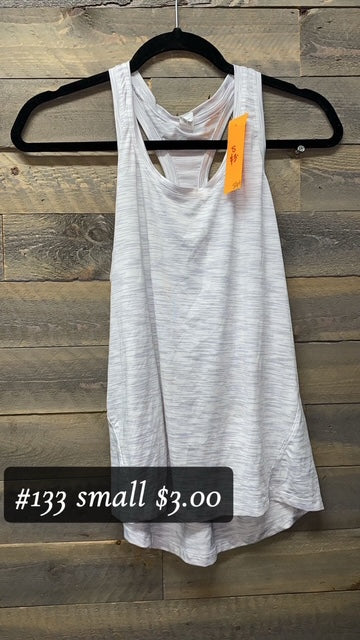 #133 SMALL WHITE ATHLETIC TANK