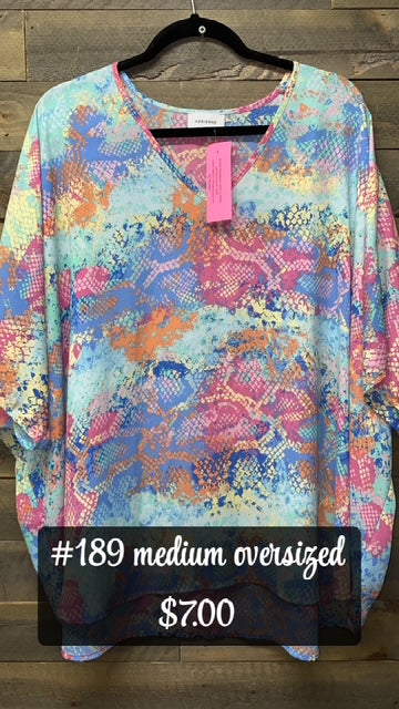 #189 MEDIUM ADRIENNE SNAKESKIN COLORFUL
