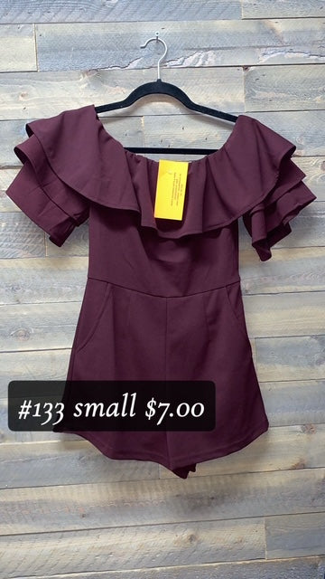 #133 SMALL MAROON ROMPER