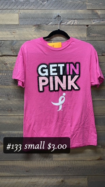 #133 SMALL PINK RIBBON TSHIRT