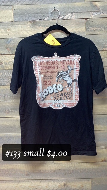 #133 SMALL RODEO BLACK TEE