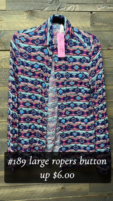 #189 LARGE ROPERS BUTTON UP