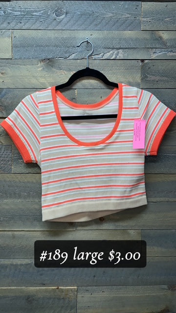 #189 LARGE STRIPPED CROP TOP