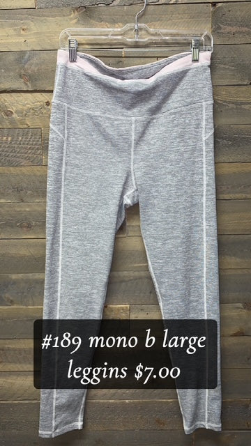 #189 LARGE MONO B GREY LEGGINS