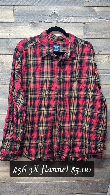 #56 3X FLANNEL RED/BROWN