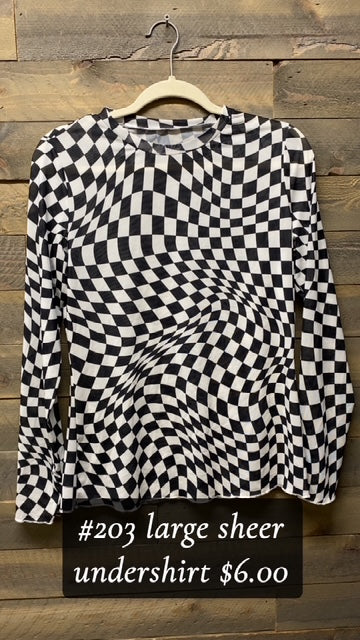 #203 Large Checkered Sheer Top