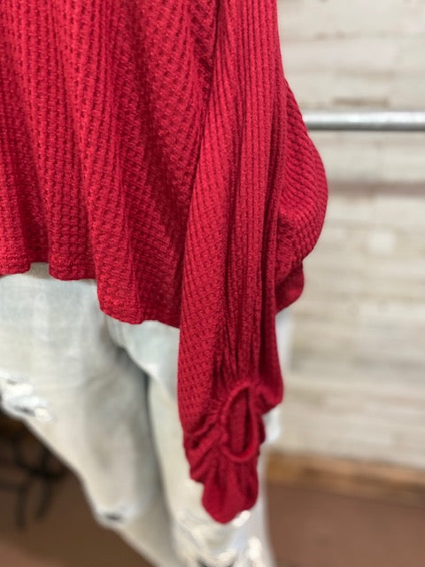 Red Bubble Sleeve Top