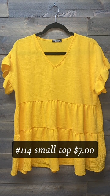 #114 SMALL YELLOW RUFFLE TOP