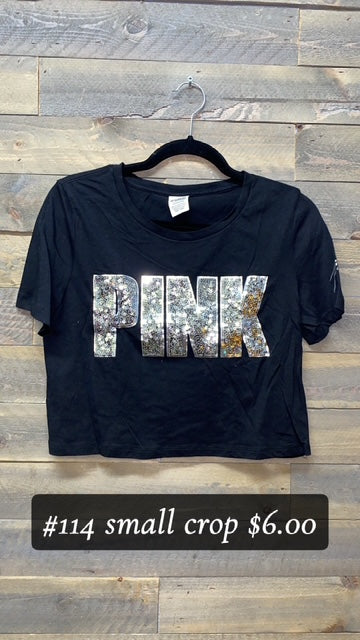 #114 SMALL PINK CROPPED TOP