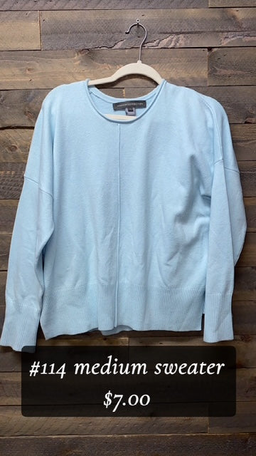 #114 MEDIUM LIGHT BLUE SWEATER