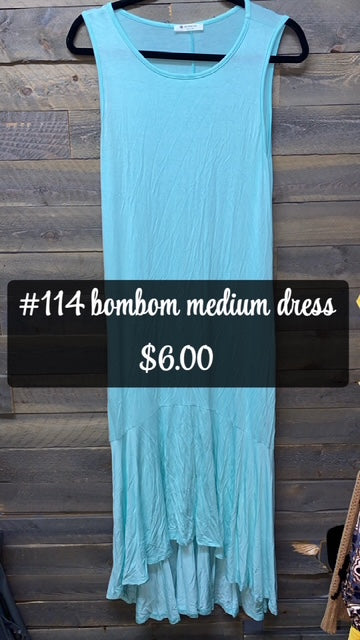 #114 BOMBOM BLUE TANK DRESS MED