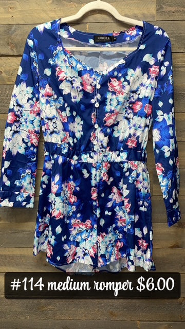 #114 MEDIUM FLORAL ROMPER