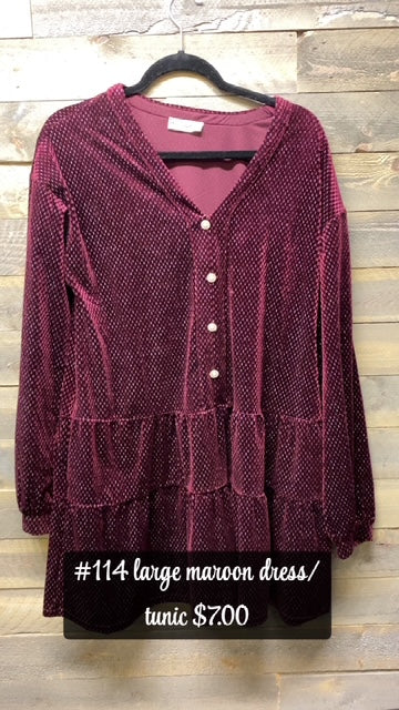 #114 LARGE MAROON DRESS/TUNIC