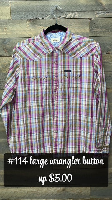 #114 LARGE WRANGLER BUTTON UP