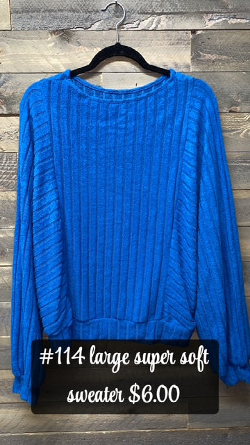 #114 LARGE BLUE SWEATER
