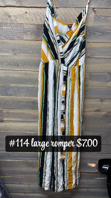 #114 LARGE STRIPPED JUMPSUIT