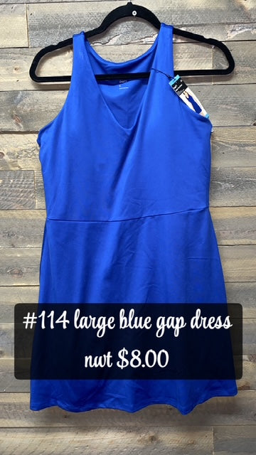 #114 LARGE GAP BLUE NWT ATHLETIC DRESS