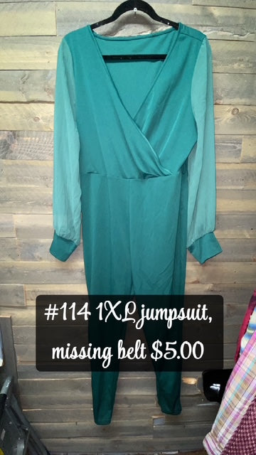 #114 1XL GREEN JUMPSUIT