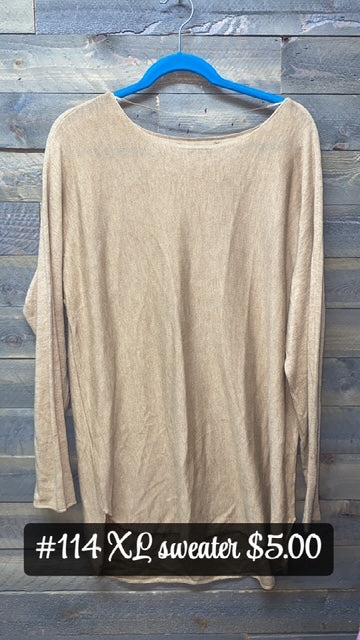 #114 XL BROWN SWEATER