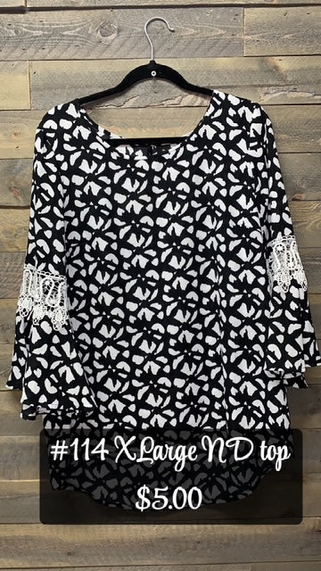 #114 XL BLACK ND TOP