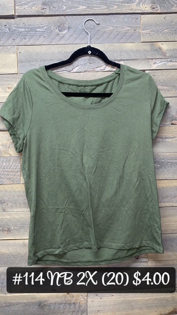 #114 2X NB GREEN TEE