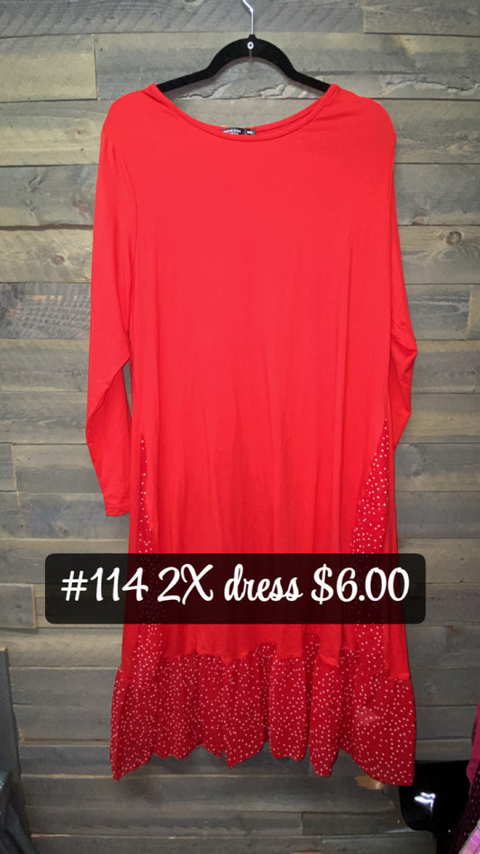 #114 2X RED SHEIN DRESS