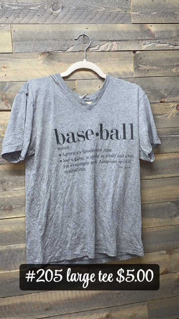 #205 LARGE BASEBALL TEE