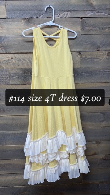 #114 4T Yellow Ruffle Dress
